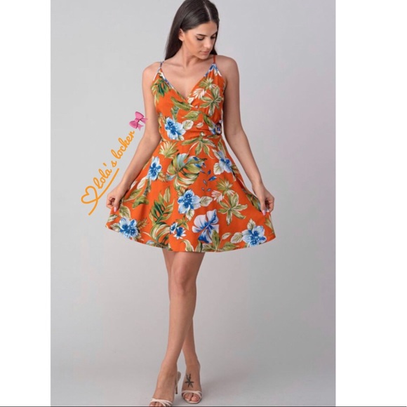 Tropical Floral Print Mini Dress - Picture 8 of 8